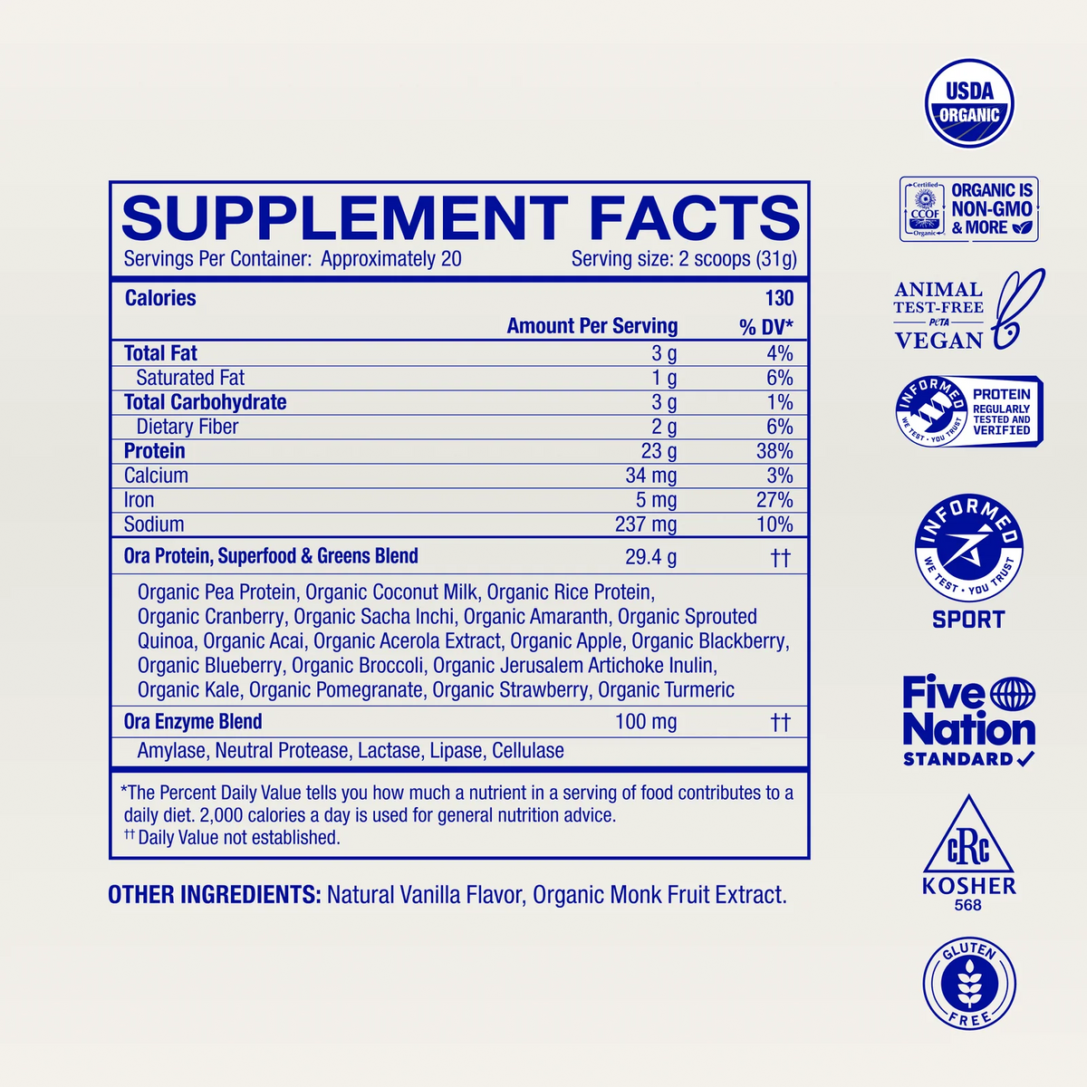 Chef-crafted Organic Vegan Protein Powder
